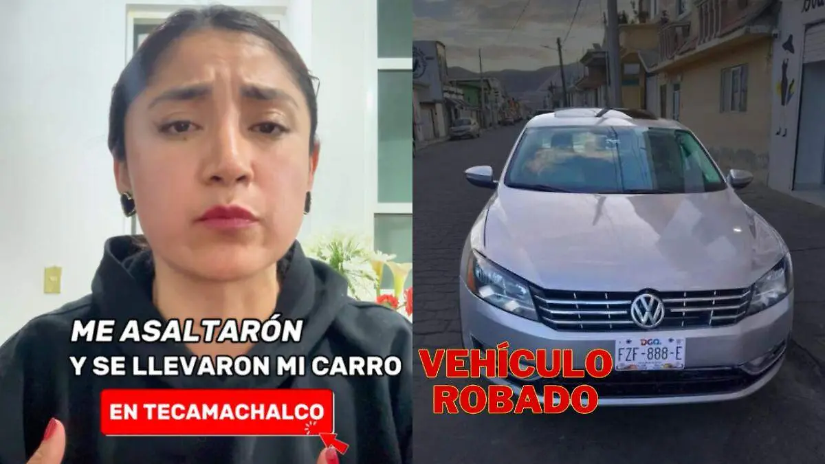 Robo de automovil a mujer en Tecamachalco