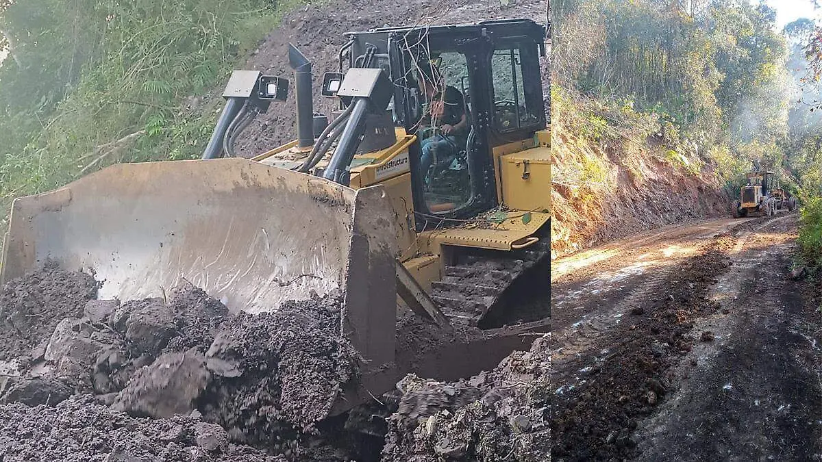 obras de rehabilitación en carretera de Naupan 