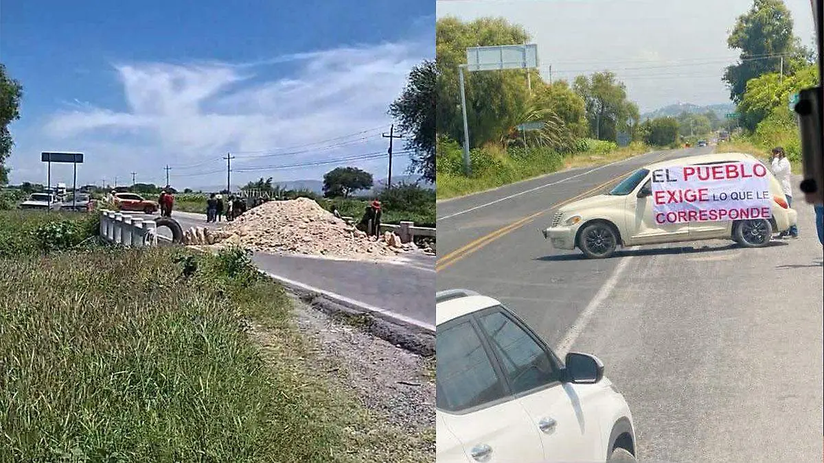 bloqueo en la federal Tlacotepec Tehuacán, a la altura de La virgen