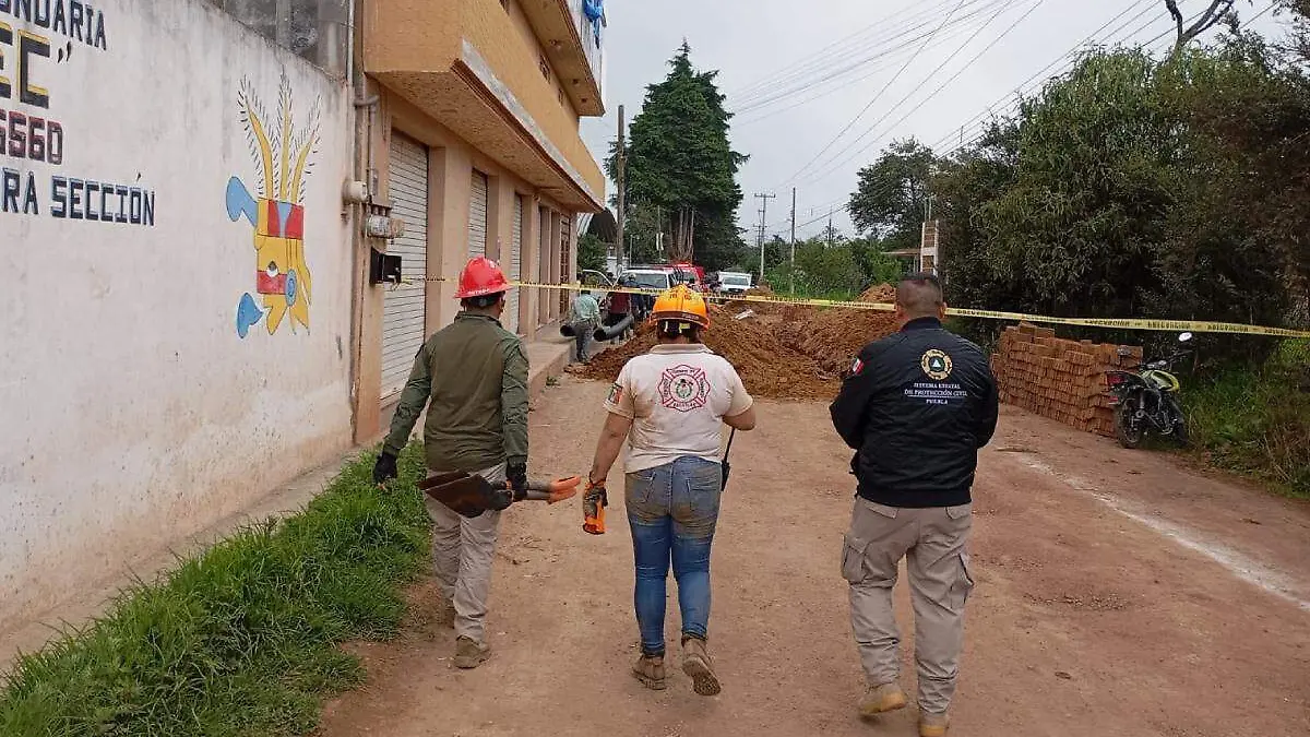 derrumbe de tierra en Zacatlan