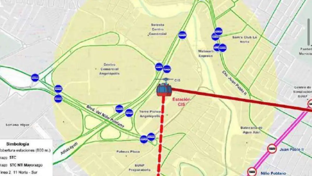 La altura máxima que alcanzará el Cablebús no superará los 35 metros.