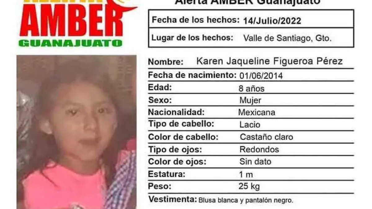 niña desaparecida