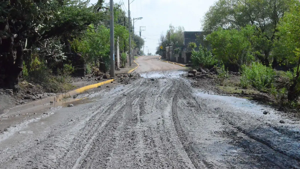 Carreteras con afectaci_n por lluvia.  Foto Luis Lu_vanos  El Sol de San Juan del R_o.