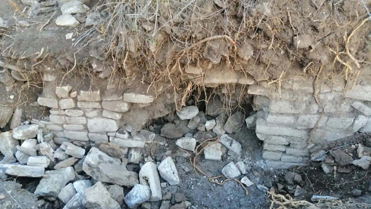 En zona ejidal de La Estancia se descubrió un basamento prehispánico por parte de los 