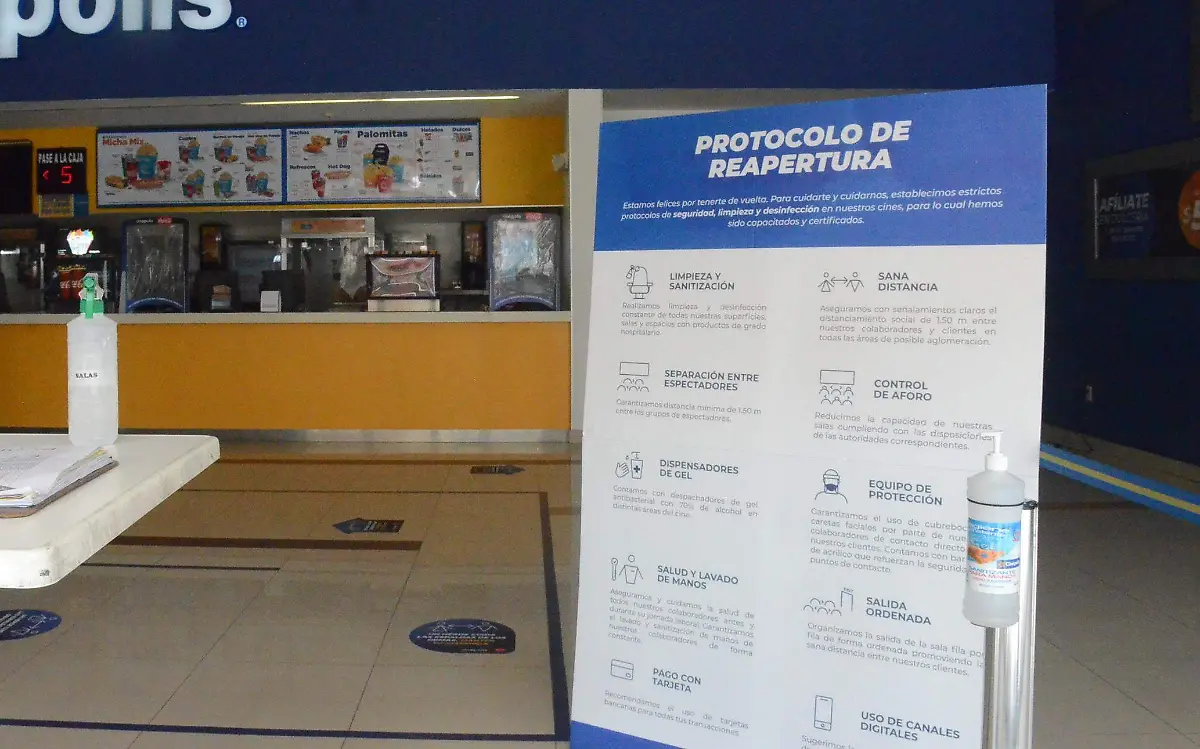 Cines muestran su protocolo de reapertura.  Luis Lu_vanos  El Sol de San Juan del R_o.