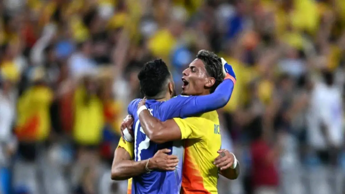 Colombia festejando que llegó a la final de la Copa América
