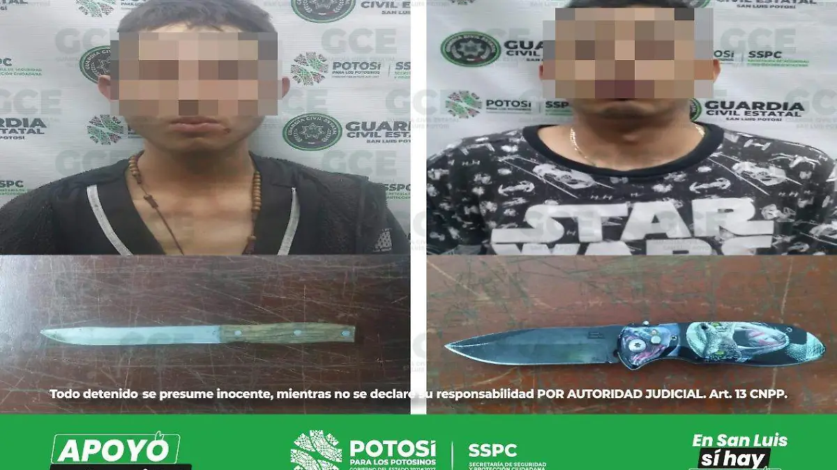 Portaban armas prohibidas