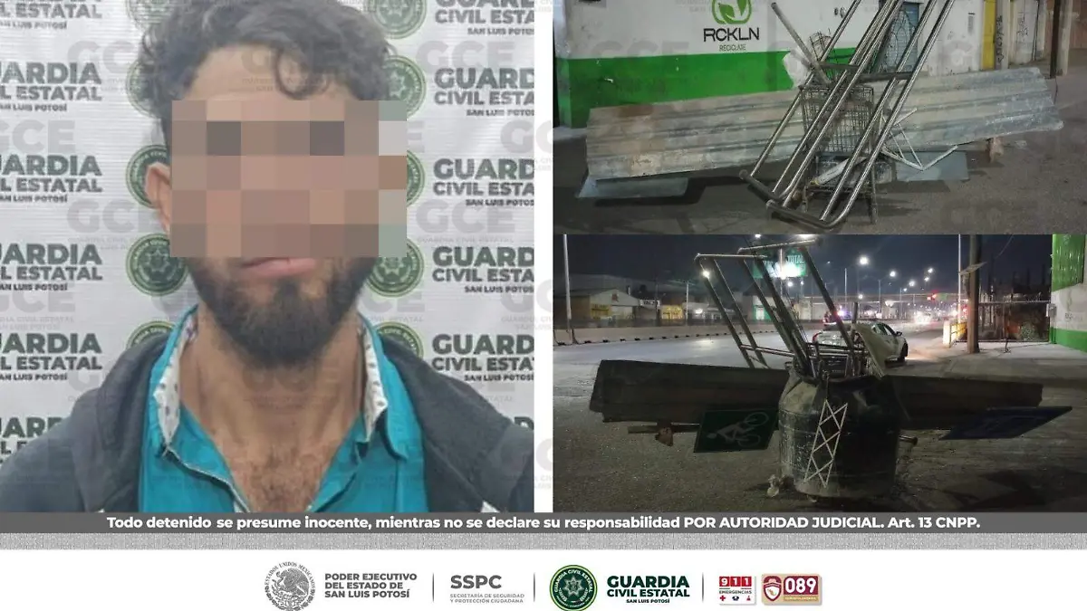 Detenido por robo de señalética