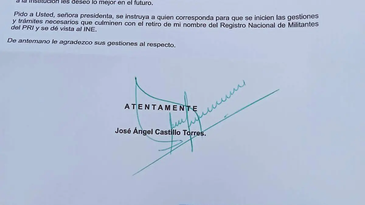 Carta de renuncia