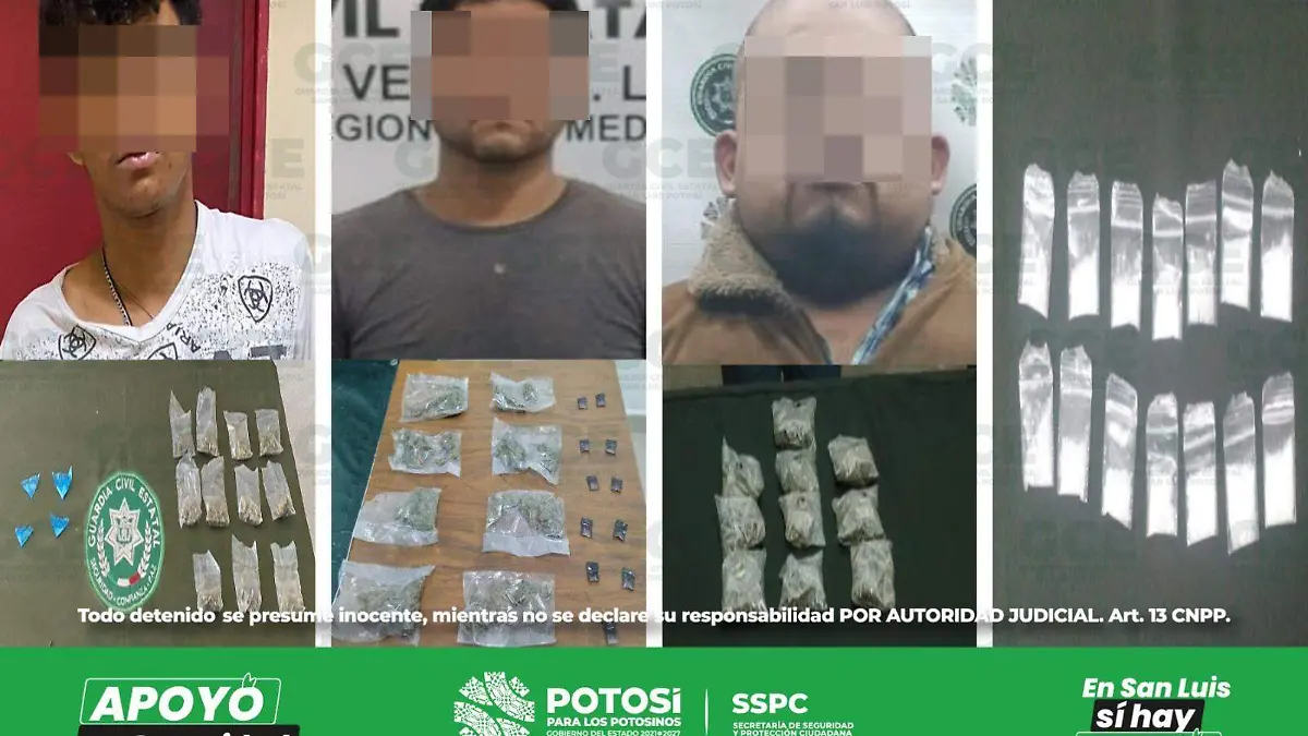 Aseguran a presuntos narcomenudistas