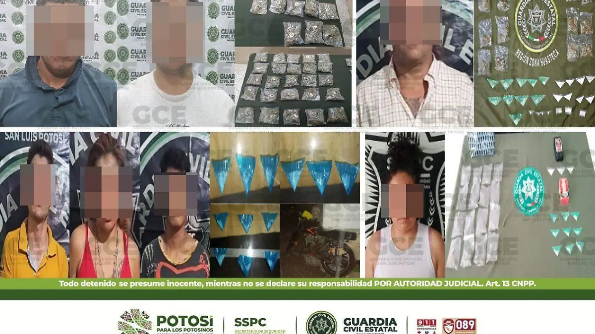 detenidos, posesión de drogas