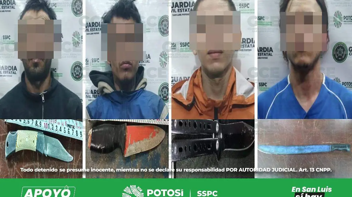 Portaban armas prohibidas