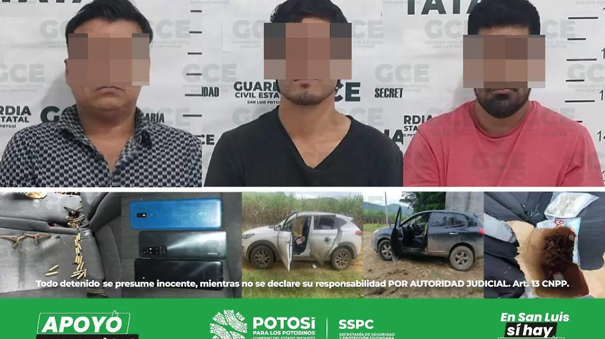 detienen a tres con camioneta robada