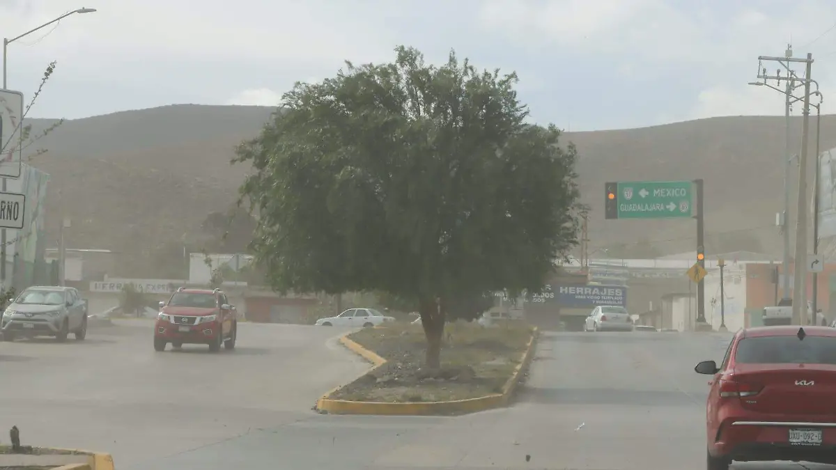 polvareda traída por ventarrones en SLP