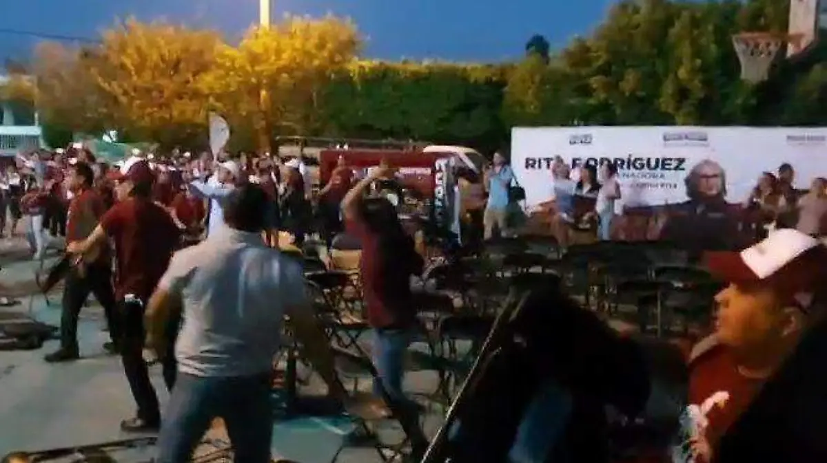 Pelea simpatizantes de Morena y Partido Verde