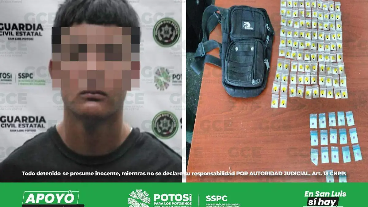 Con más de un centenar de dosis de droga