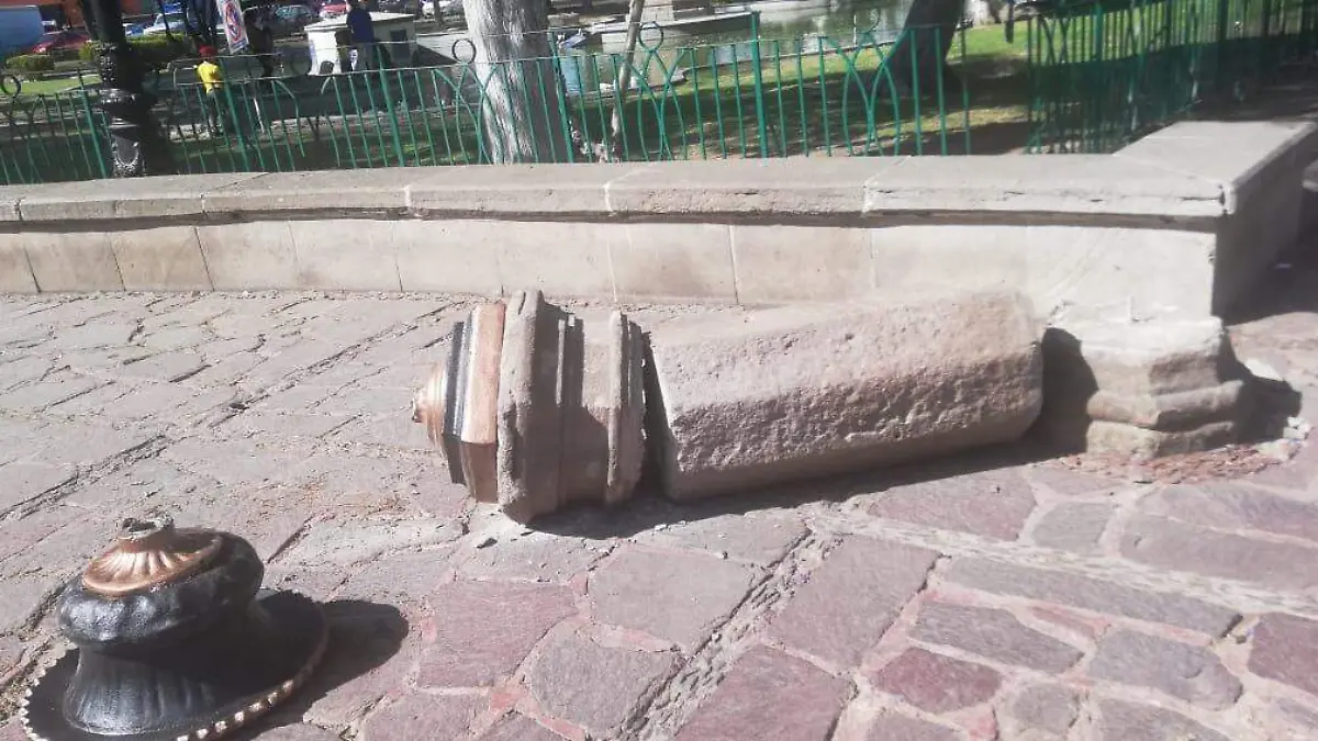 Destrozo en jardin alameda