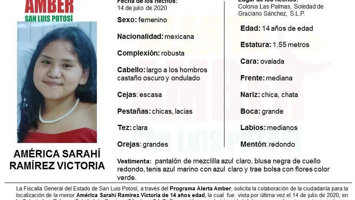Adolescente desaparecida en Soledad