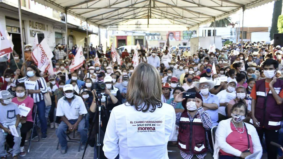 La abanderada de Morena a la guberantura de SLP en mítin