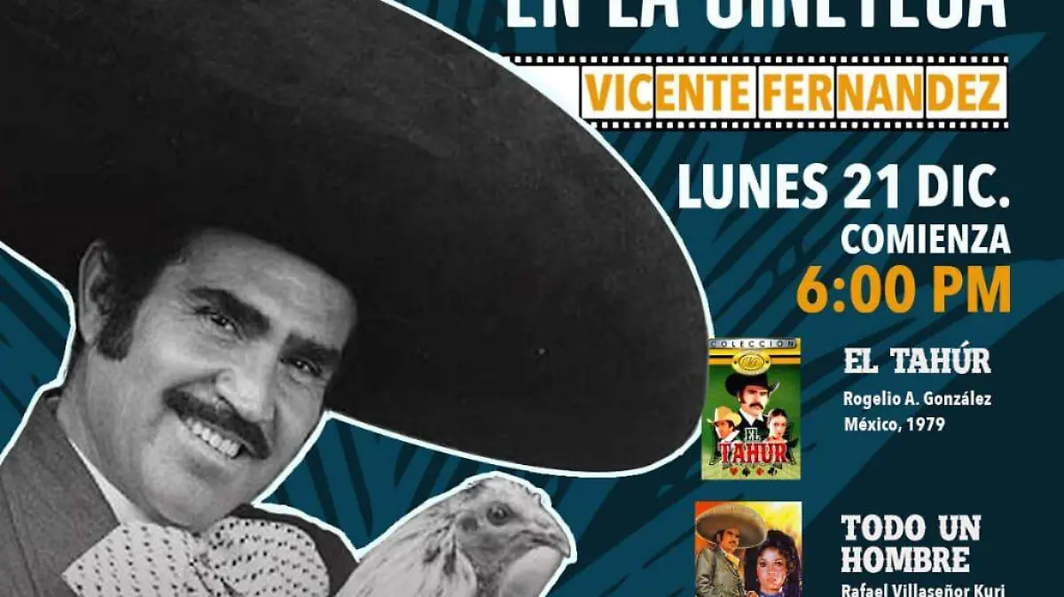 La Cineteca Alameda rendirá homenaje a Vicente Fernández, QEPD.