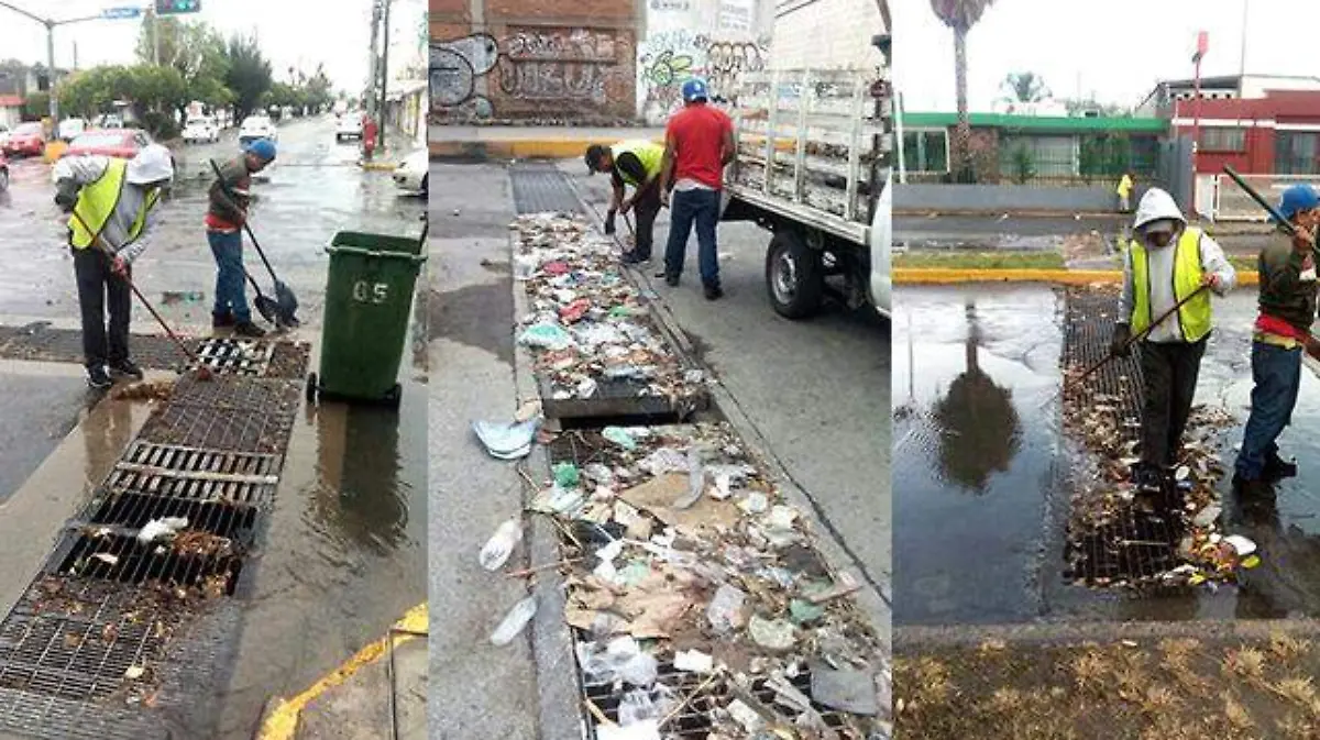 Retira basura y escombro de bocas de tormenta