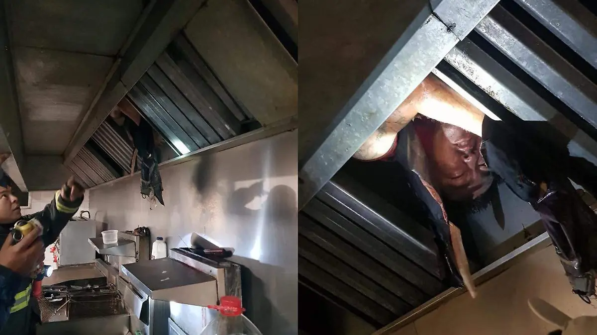 atorado en el ducto