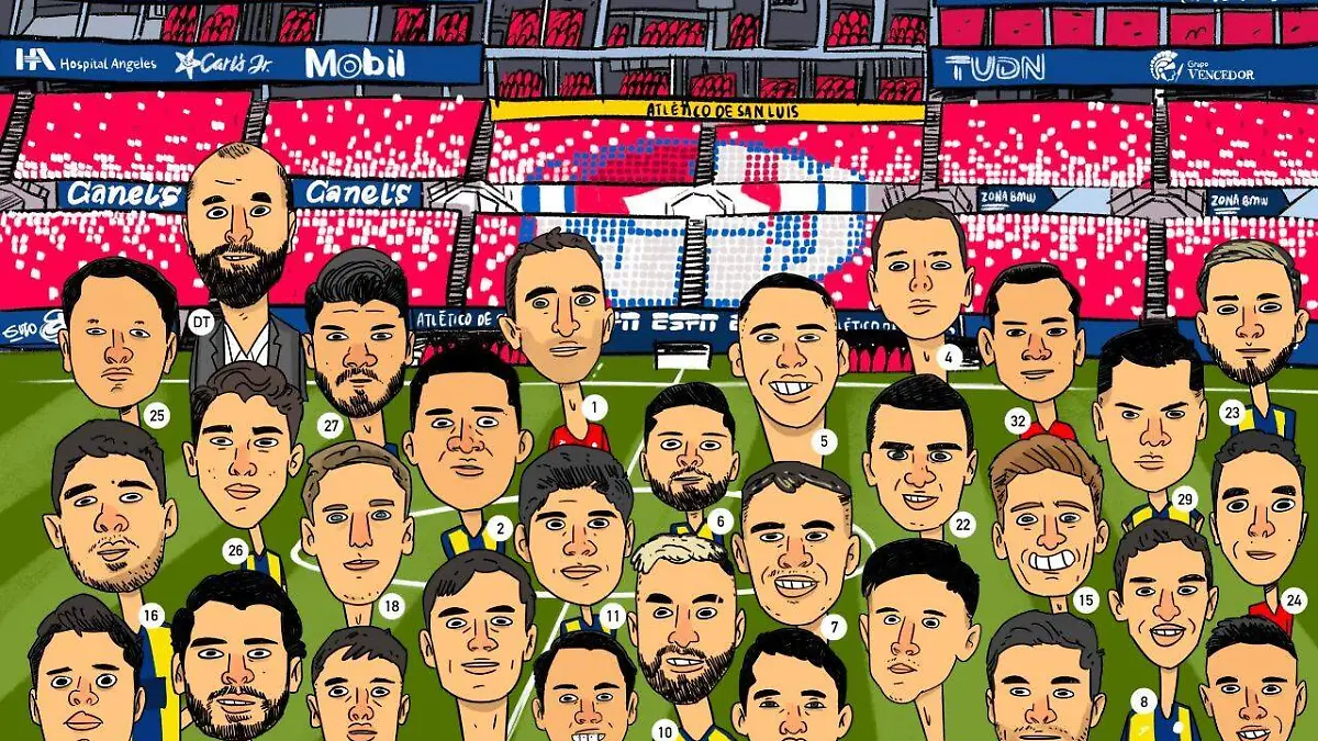 Esta es la ilustración a manera de foto oficial del Atlético de San Luis para el actual torneo