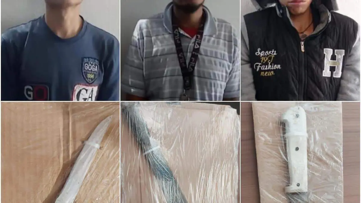 Detenidos con armas blancas