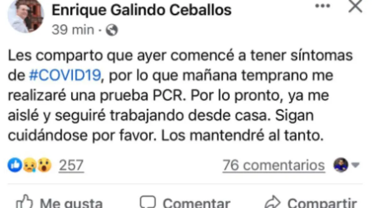 Alcalde de SLP con síntomas de Covid