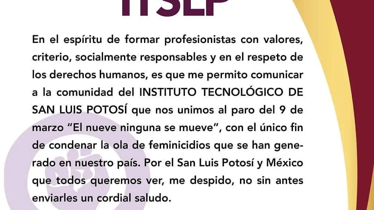 2 Escuelas de Soledad se unen a paro nacional de mujeres