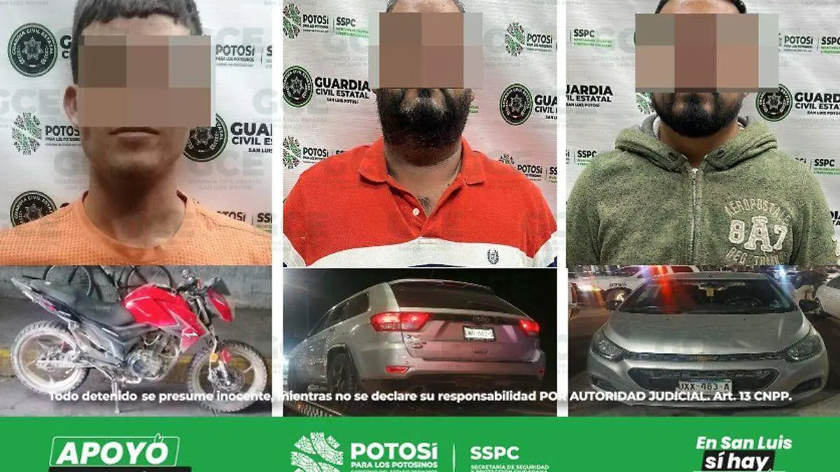 Detenidos robo de vehículos