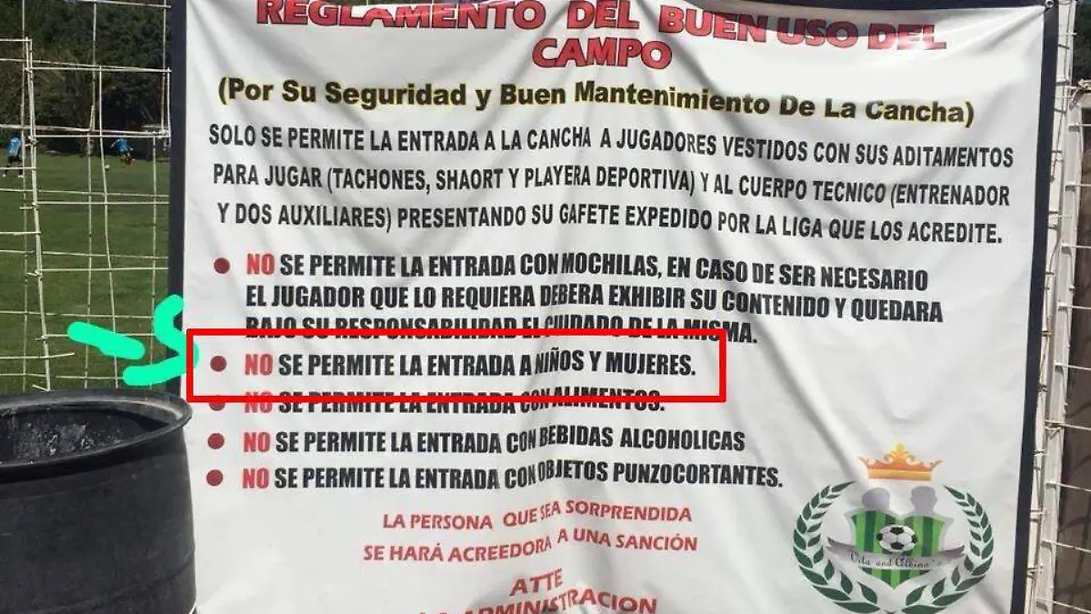 no se permite entrada a mujeres