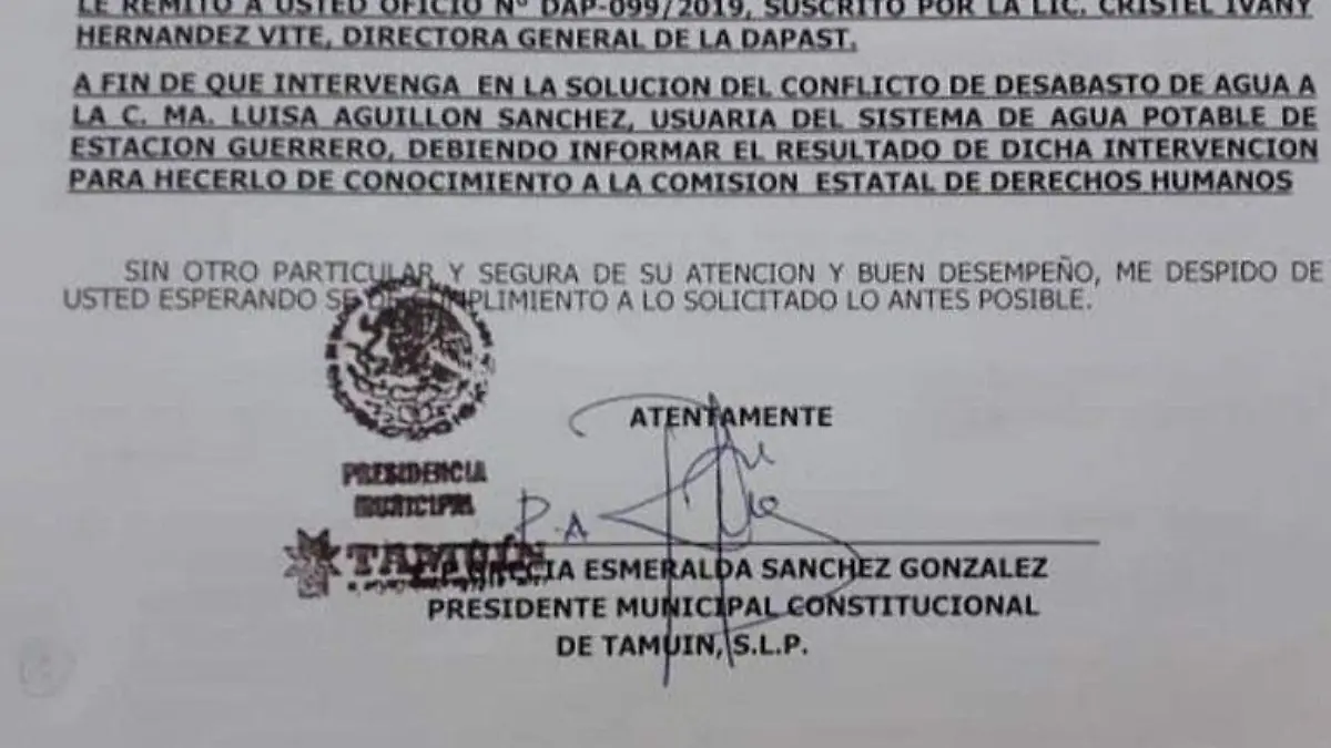 sin agua tamuin