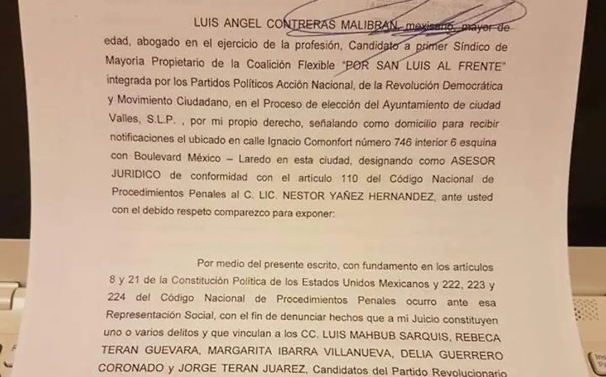 denuncian a candidatos