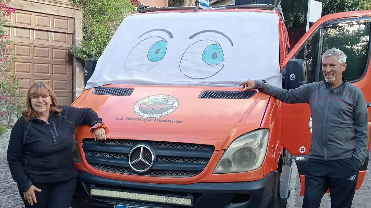 Mariela y Lalo en la "Naranja Rodante"