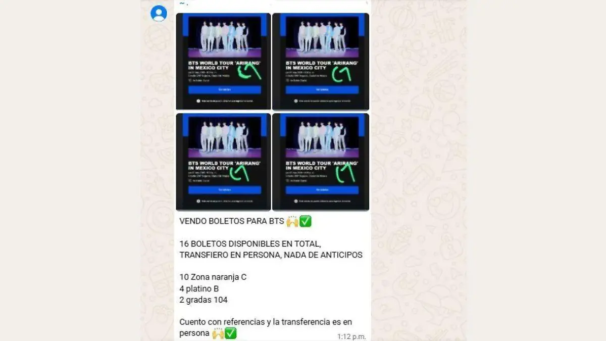 Reventa de boletos BTS en SLP