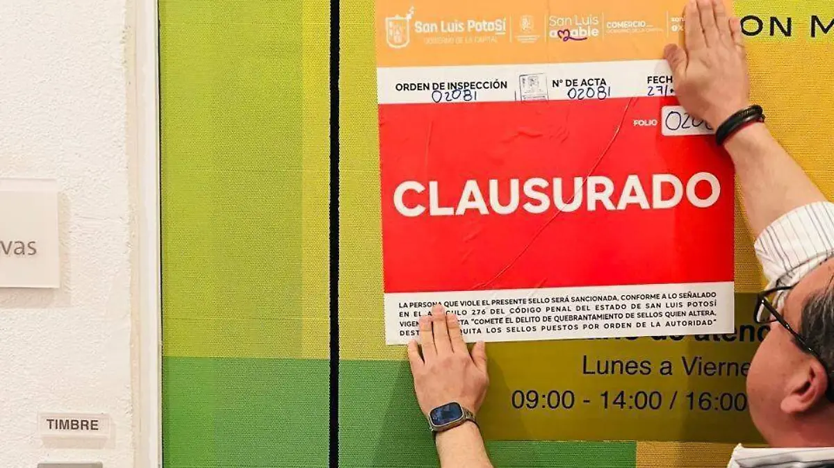 Clausuran oficinas de Plaza San Luis