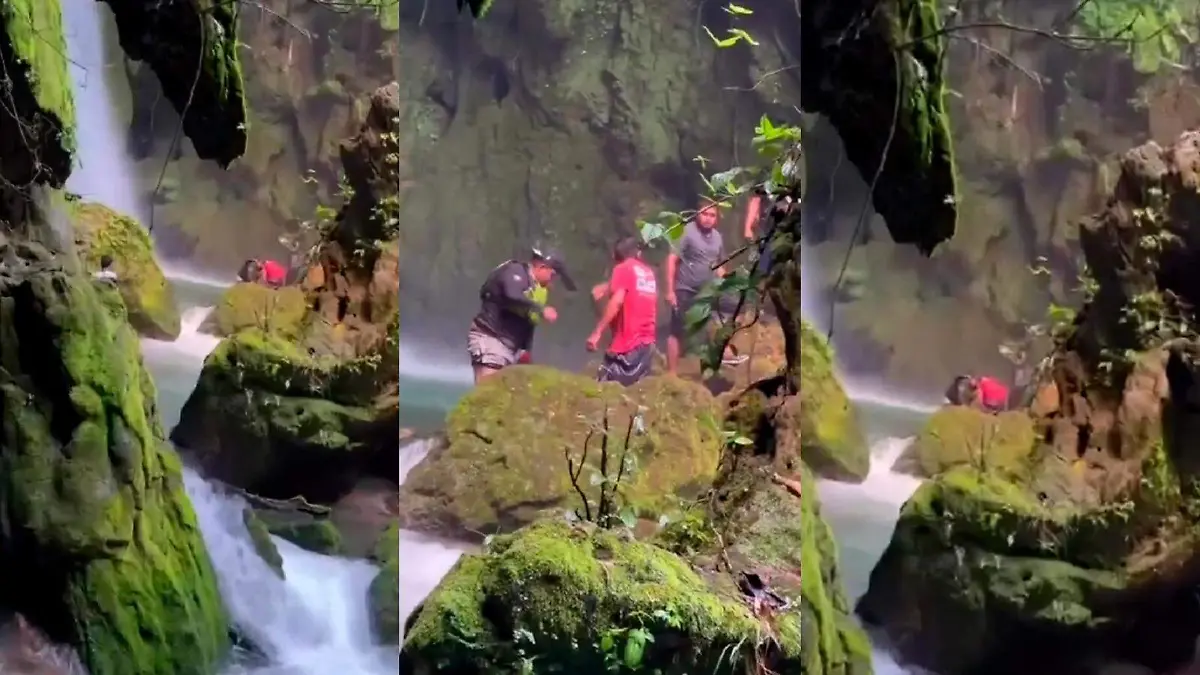 Muere joven en cascada
