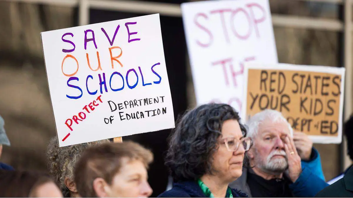 Protesta en defensa de la educación en EU