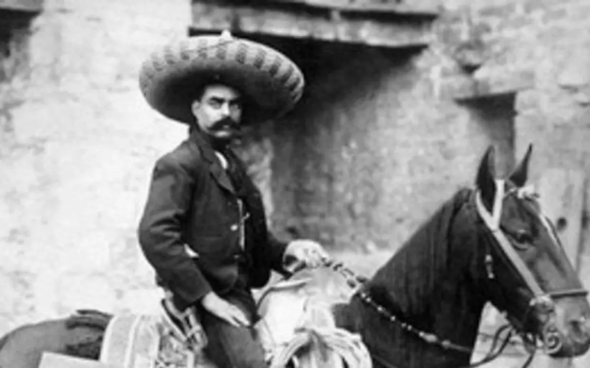 Retrato de Emiliano Zapata a caballo, fue tomado en Morelos Mediateca del INAH