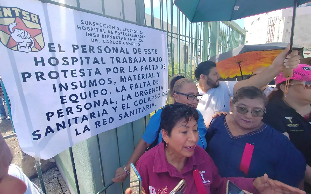 Protestan trabajadores del Hospital Canseco en Tampico José Luis Tapia (1)