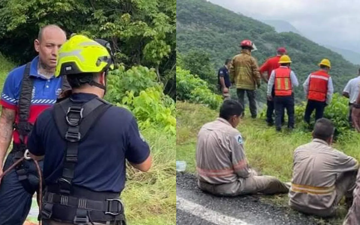 Protección Civil Tamaulipas rescata a empleado de CFE de un barranco Facebook