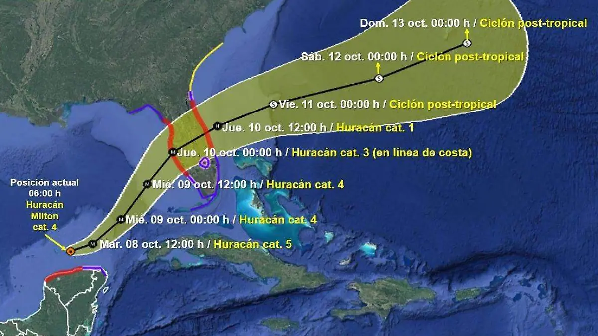 No se descarta que Milton pueda recuperar fuerza y permanezca como huracán extremadamente peligroso