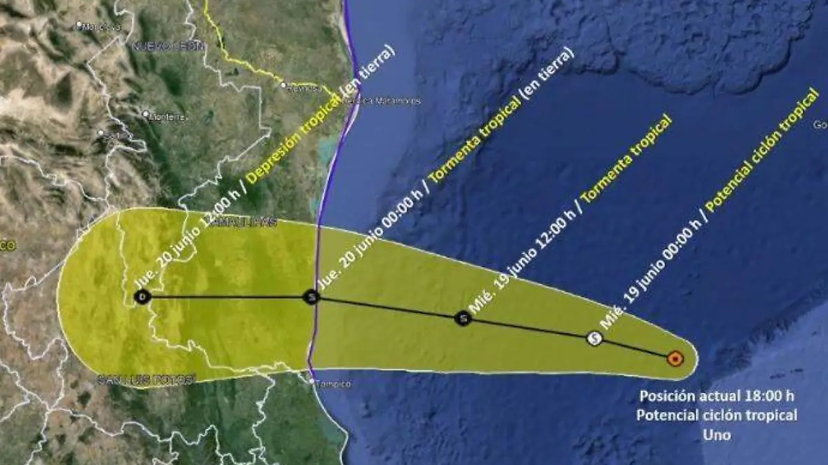Para la costa de Tamaulipas se esperan vientos de 50 a 70 kilómetros por hora.