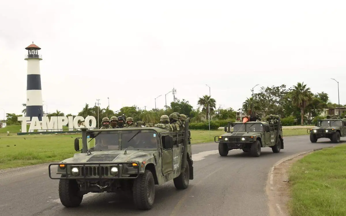 Un numeroso contingente de elementos militares de la Sedena llegó al sur de Tamaulipas