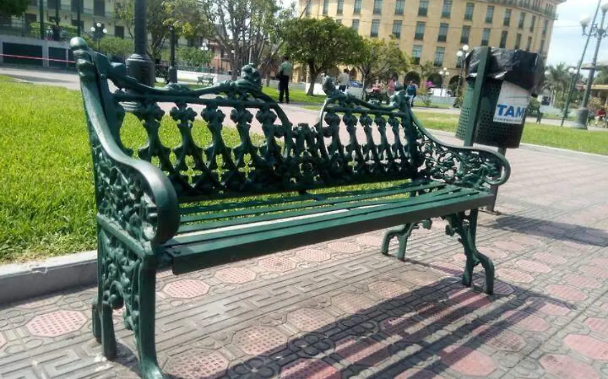Denuncian presunto robo de bancas del centro de Tampico Paulo Monsiváis