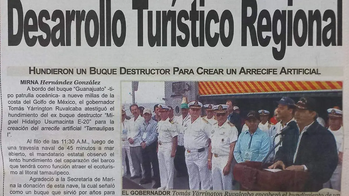 El exgobernador de Tamaulipas, Tomás Yarrington Ruvalcaba en le 2004 durante el hundimiento