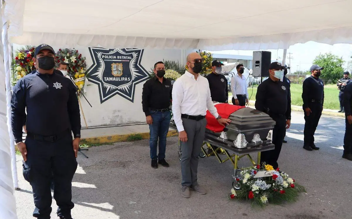 Despiden a policía estatal caído en Tamaulipas 