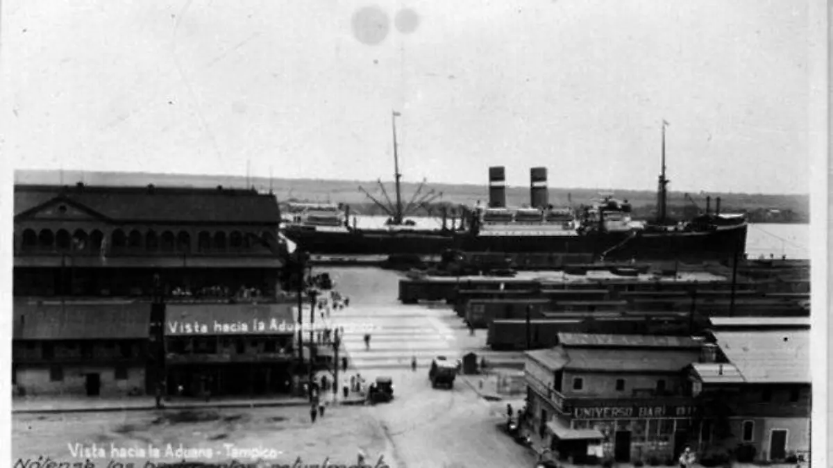 Desde el edificio de la Casa Lastra se podía apreciar la Aduana y el Puerto de Tampico
