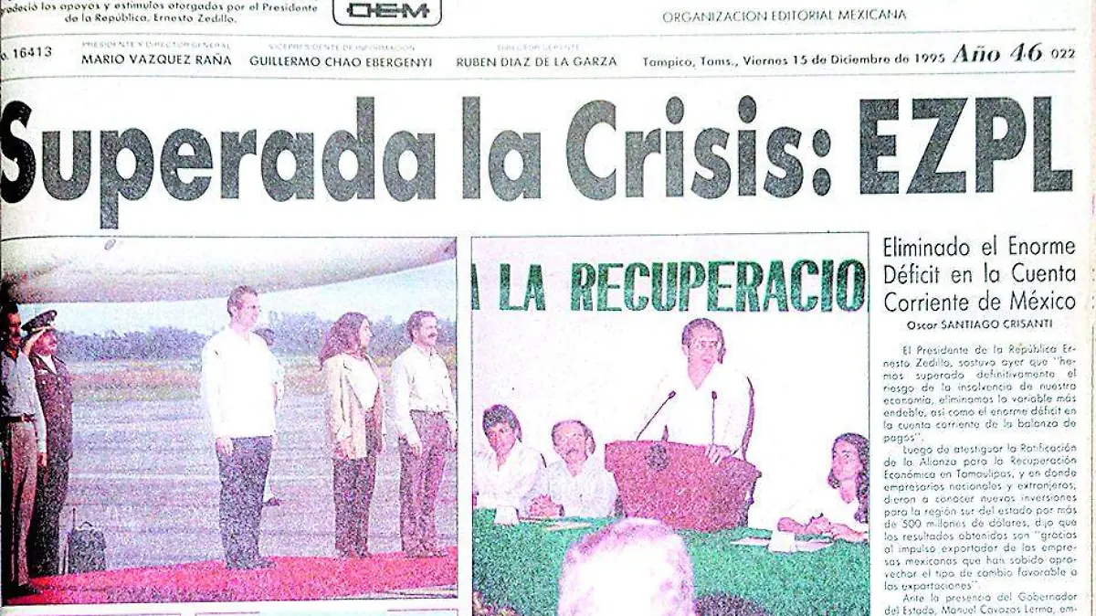 Todo un acontecimiento resultó la inauguración del Centro Histórico de Tampico por parte del presidente de la República Ernesto Zedillo de estas obras que cambiaron la fisonomía de Tampico 